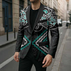 Turquoise Aotearoa Tukutuku Manawa Tapu Blazer Ta Moko Toi Maori - Aussie Hoodie