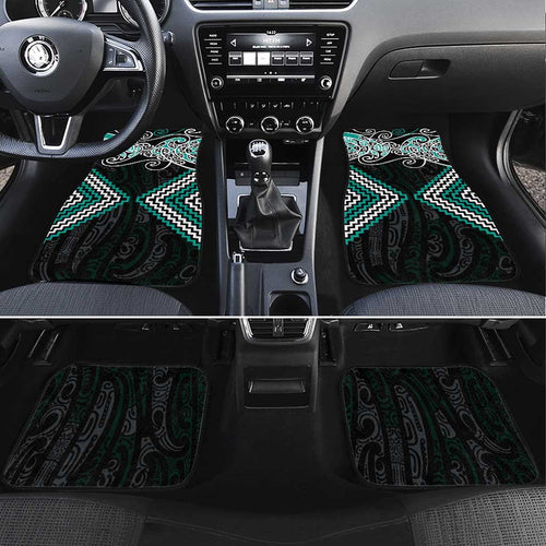 Turquoise Aotearoa Tukutuku Manawa Tapu Car Mats Ta Moko Toi Maori