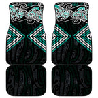 Turquoise Aotearoa Tukutuku Manawa Tapu Car Mats Ta Moko Toi Maori