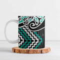 Turquoise Aotearoa Tukutuku Manawa Tapu Ceramic Mug Ta Moko Toi Maori - Aussie Hoodie