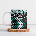 Turquoise Aotearoa Tukutuku Manawa Tapu Ceramic Mug Ta Moko Toi Maori - Aussie Hoodie