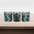 Turquoise Aotearoa Tukutuku Manawa Tapu Ceramic Mug Ta Moko Toi Maori - Aussie Hoodie