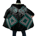 Turquoise Aotearoa Tukutuku Manawa Tapu Cloak Ta Moko Toi Maori - Aussie Hoodie