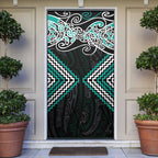 Turquoise Aotearoa Tukutuku Manawa Tapu Door Cover Ta Moko Toi Maori - Aussie Hoodie