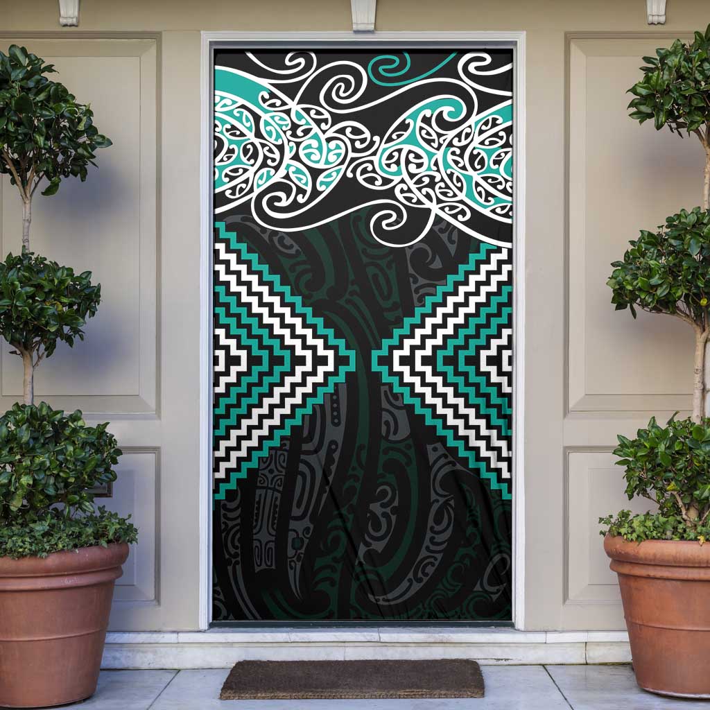 Turquoise Aotearoa Tukutuku Manawa Tapu Door Cover Ta Moko Toi Maori - Aussie Hoodie