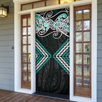 Turquoise Aotearoa Tukutuku Manawa Tapu Door Cover Ta Moko Toi Maori - Aussie Hoodie