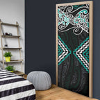 Turquoise Aotearoa Tukutuku Manawa Tapu Door Cover Ta Moko Toi Maori - Aussie Hoodie