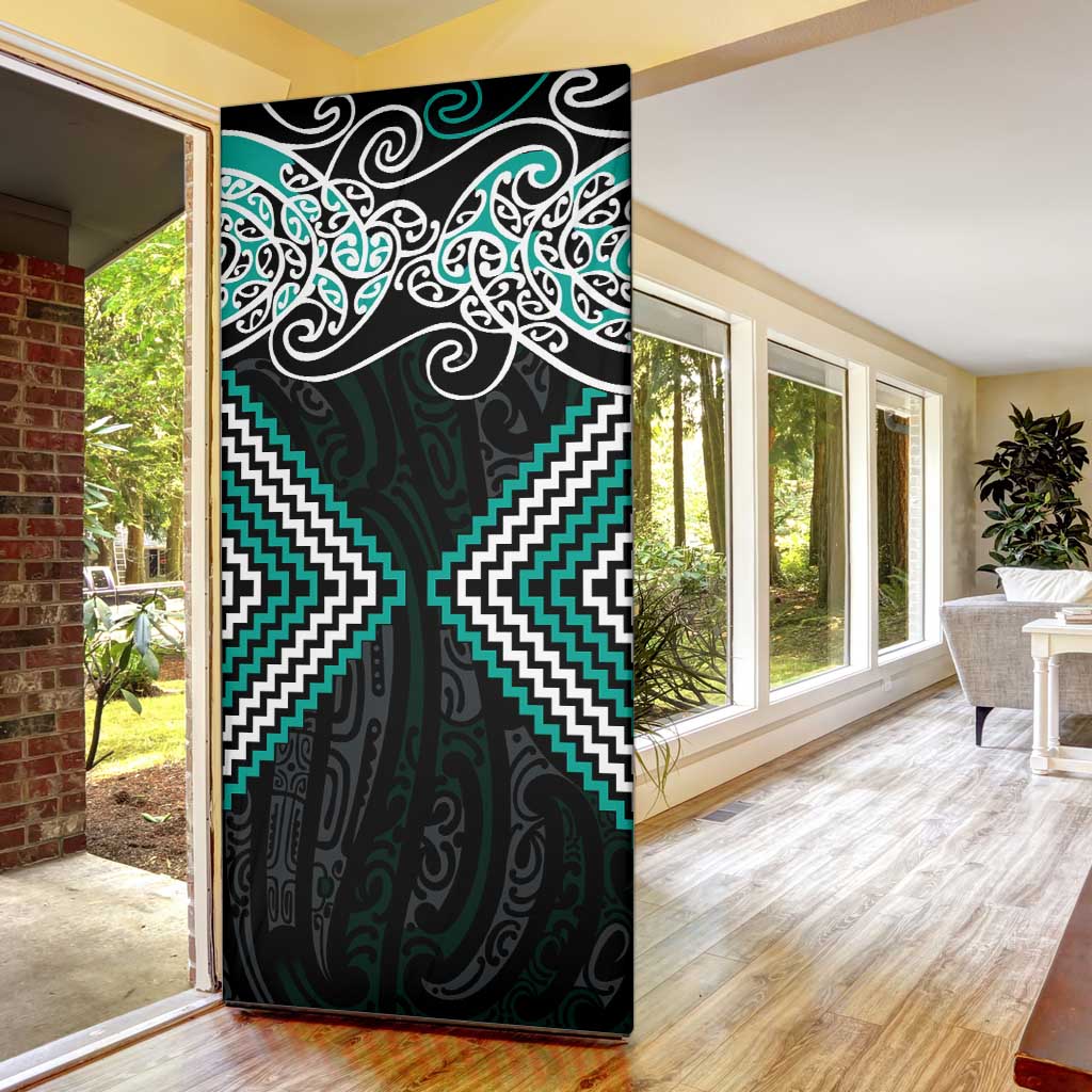 Turquoise Aotearoa Tukutuku Manawa Tapu Door Cover Ta Moko Toi Maori - Aussie Hoodie