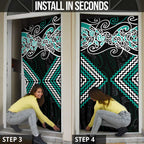 Turquoise Aotearoa Tukutuku Manawa Tapu Door Cover Ta Moko Toi Maori - Aussie Hoodie
