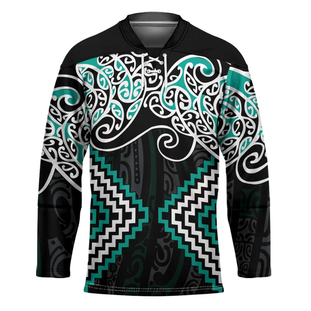 Turquoise Aotearoa Tukutuku Manawa Tapu Hockey Jersey Ta Moko Toi Maori - Aussie Hoodie