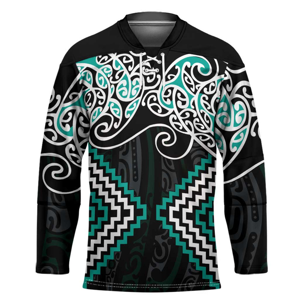 Turquoise Aotearoa Tukutuku Manawa Tapu Hockey Jersey Ta Moko Toi Maori - Aussie Hoodie