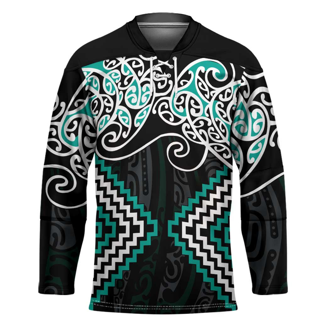 Turquoise Aotearoa Tukutuku Manawa Tapu Hockey Jersey Ta Moko Toi Maori - Aussie Hoodie