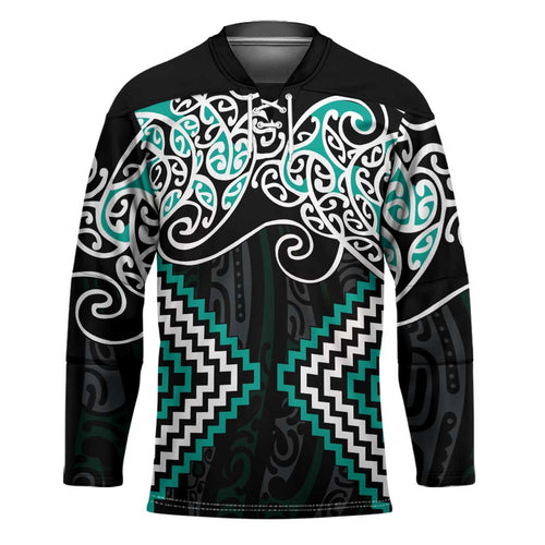 Turquoise Aotearoa Tukutuku Manawa Tapu Hockey Jersey Ta Moko Toi Maori - Aussie Hoodie