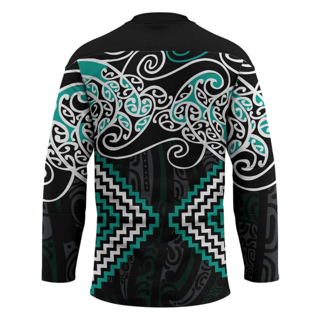 Turquoise Aotearoa Tukutuku Manawa Tapu Hockey Jersey Ta Moko Toi Maori - Aussie Hoodie