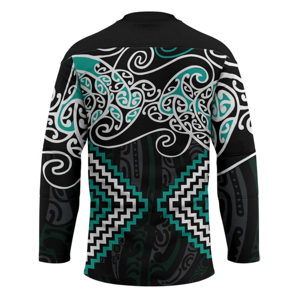 Turquoise Aotearoa Tukutuku Manawa Tapu Hockey Jersey Ta Moko Toi Maori - Aussie Hoodie