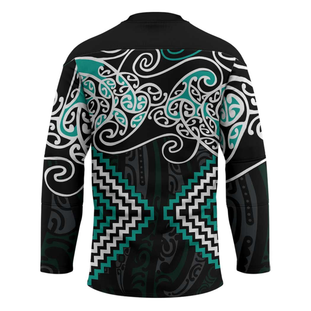 Turquoise Aotearoa Tukutuku Manawa Tapu Hockey Jersey Ta Moko Toi Maori - Aussie Hoodie