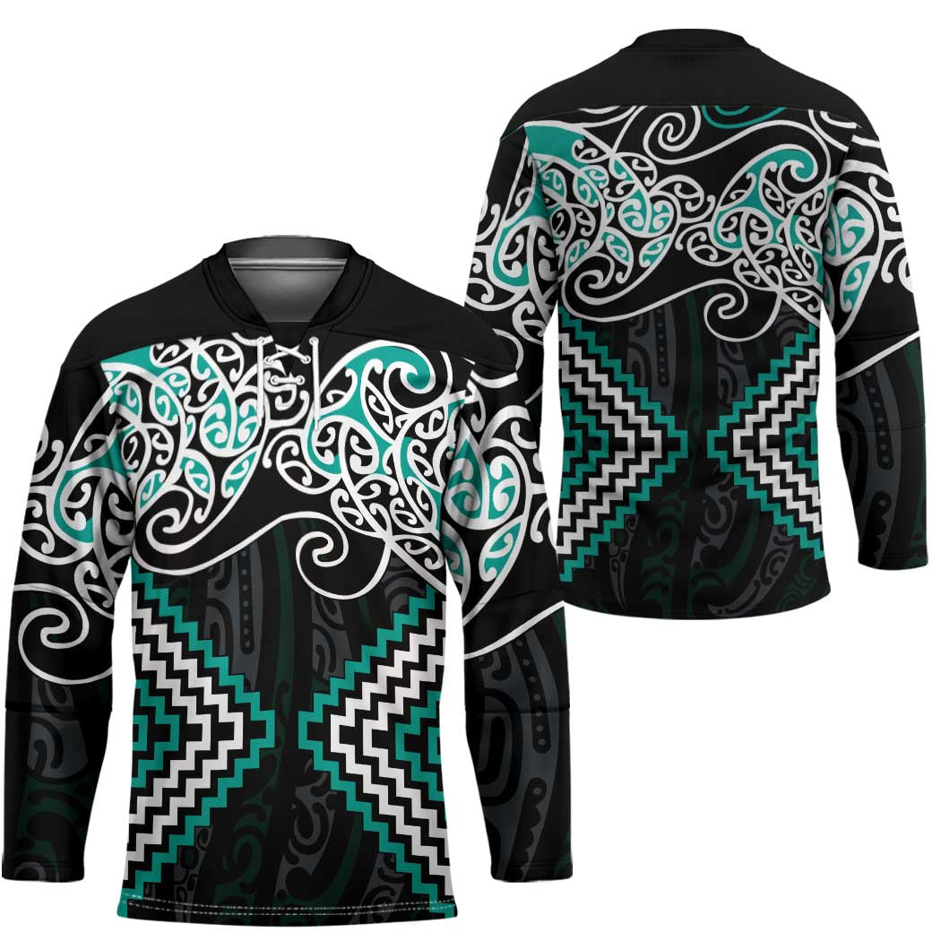 Turquoise Aotearoa Tukutuku Manawa Tapu Hockey Jersey Ta Moko Toi Maori - Aussie Hoodie