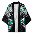 Turquoise Aotearoa Tukutuku Manawa Tapu Kimono Ta Moko Toi Maori - Aussie Hoodie