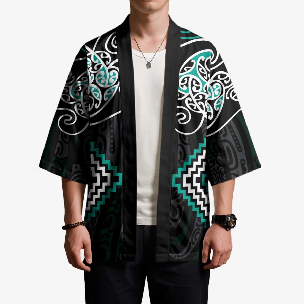 Turquoise Aotearoa Tukutuku Manawa Tapu Kimono Ta Moko Toi Maori - Aussie Hoodie