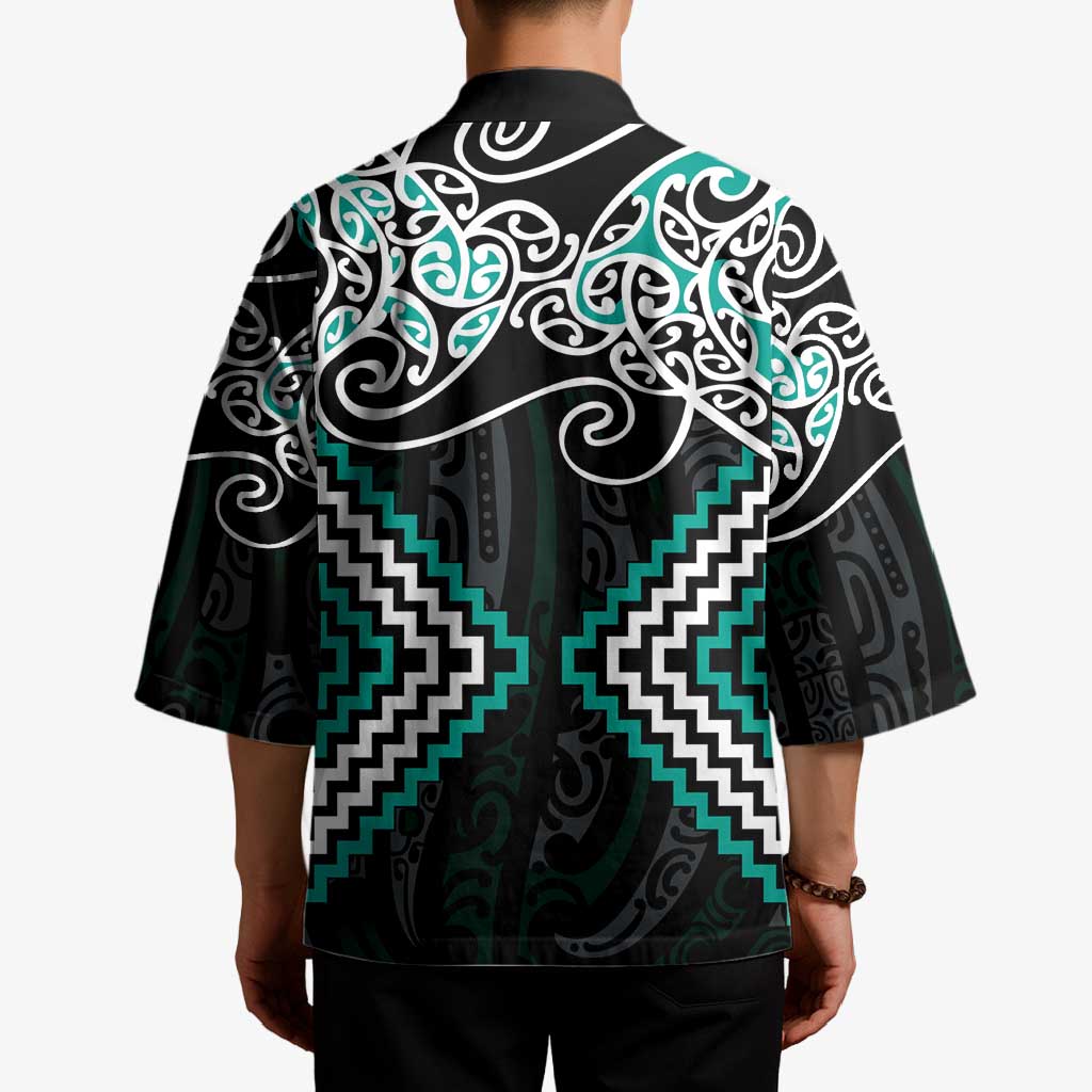Turquoise Aotearoa Tukutuku Manawa Tapu Kimono Ta Moko Toi Maori - Aussie Hoodie