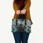 Turquoise Aotearoa Tukutuku Manawa Tapu Leather Bag Ta Moko Toi Maori - Aussie Hoodie
