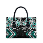 Turquoise Aotearoa Tukutuku Manawa Tapu Leather Bag Ta Moko Toi Maori - Aussie Hoodie