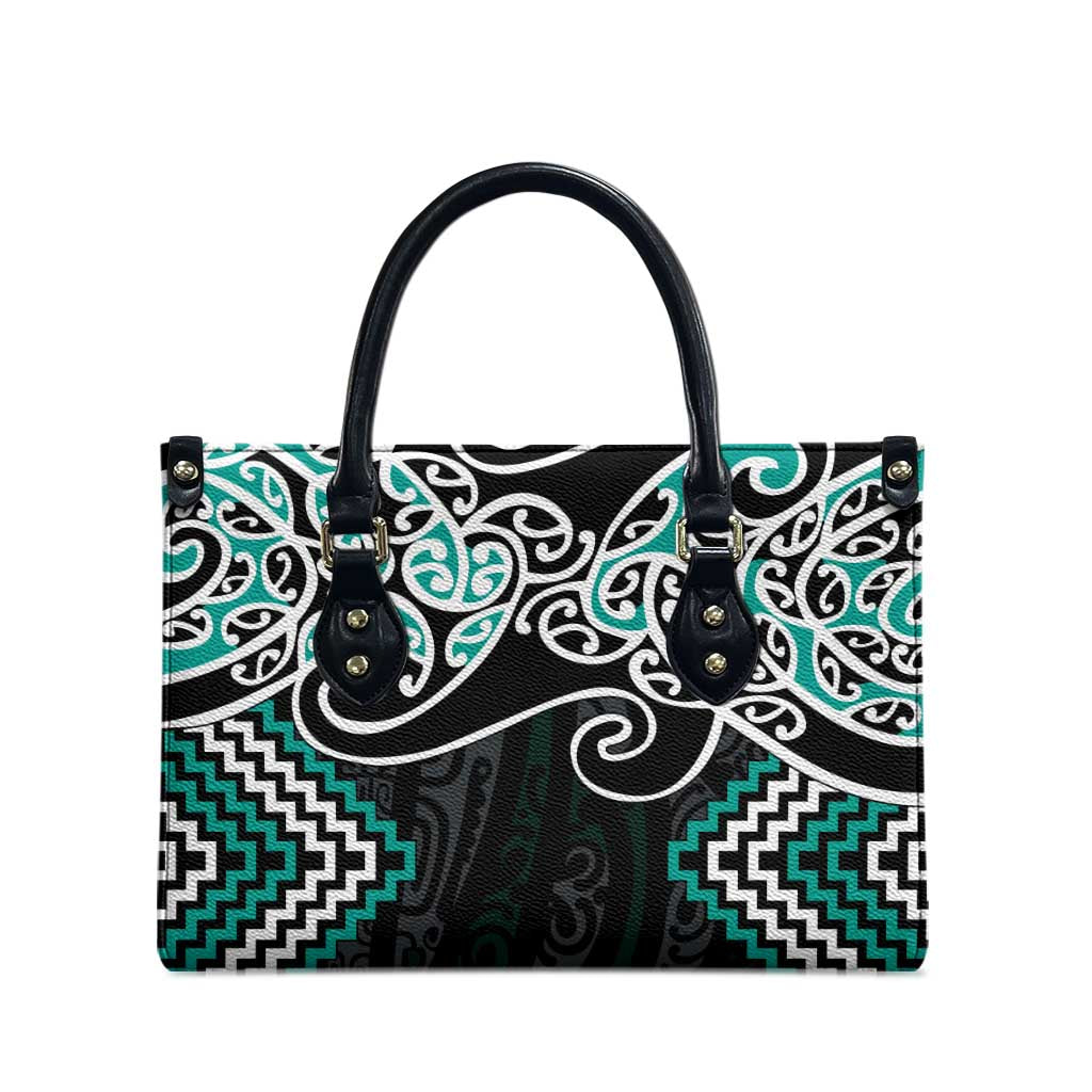Turquoise Aotearoa Tukutuku Manawa Tapu Leather Bag Ta Moko Toi Maori - Aussie Hoodie