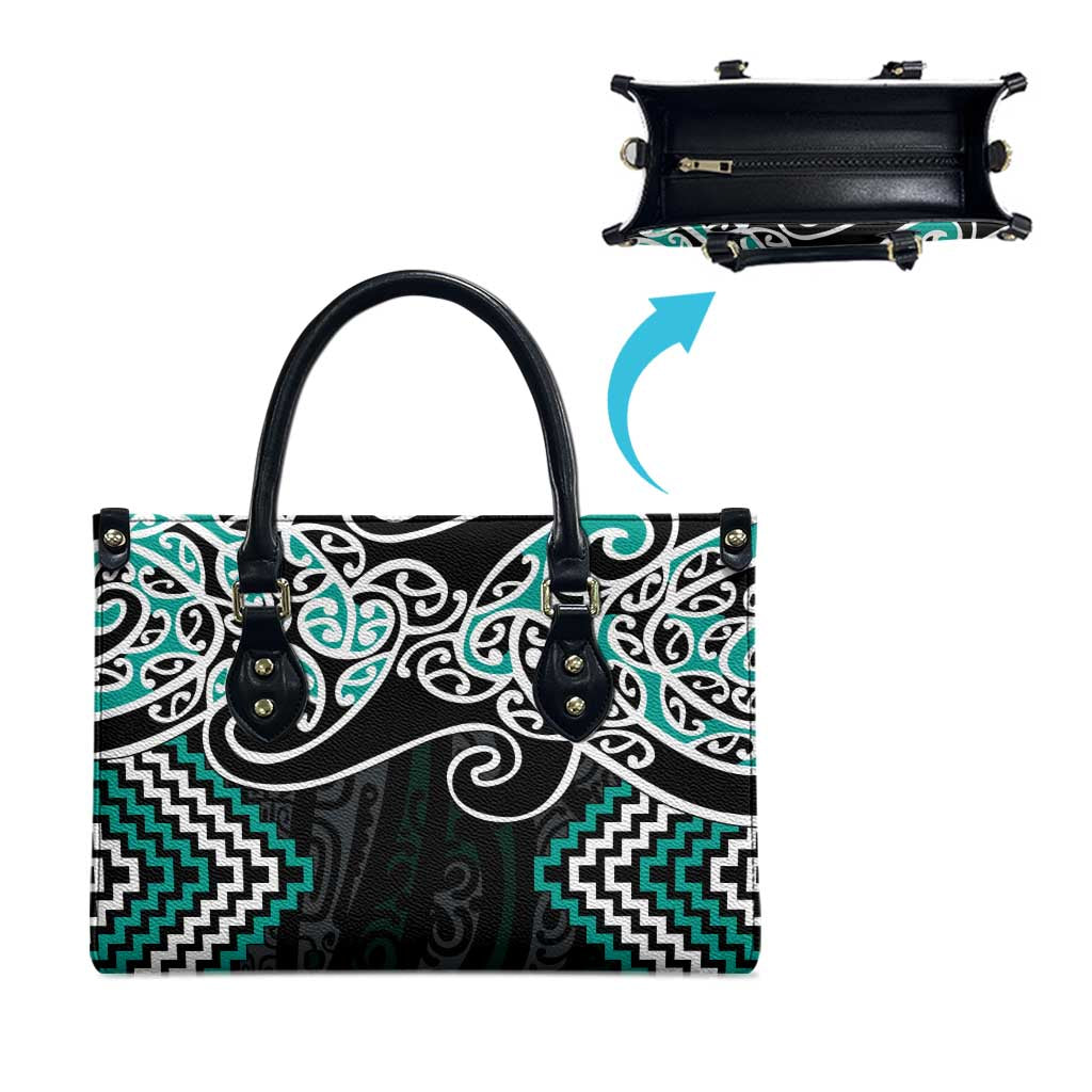 Turquoise Aotearoa Tukutuku Manawa Tapu Leather Bag Ta Moko Toi Maori - Aussie Hoodie