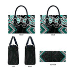 Turquoise Aotearoa Tukutuku Manawa Tapu Leather Bag Ta Moko Toi Maori - Aussie Hoodie