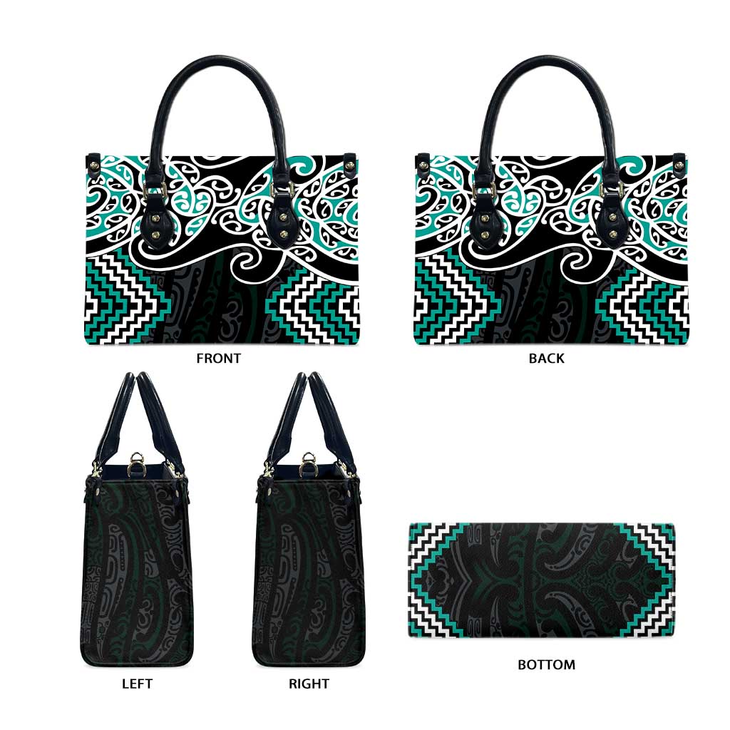Turquoise Aotearoa Tukutuku Manawa Tapu Leather Bag Ta Moko Toi Maori - Aussie Hoodie