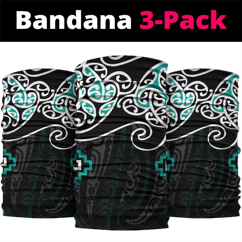 Turquoise Aotearoa Tukutuku Manawa Tapu Neck Gaiter Ta Moko Toi Maori - Aussie Hoodie