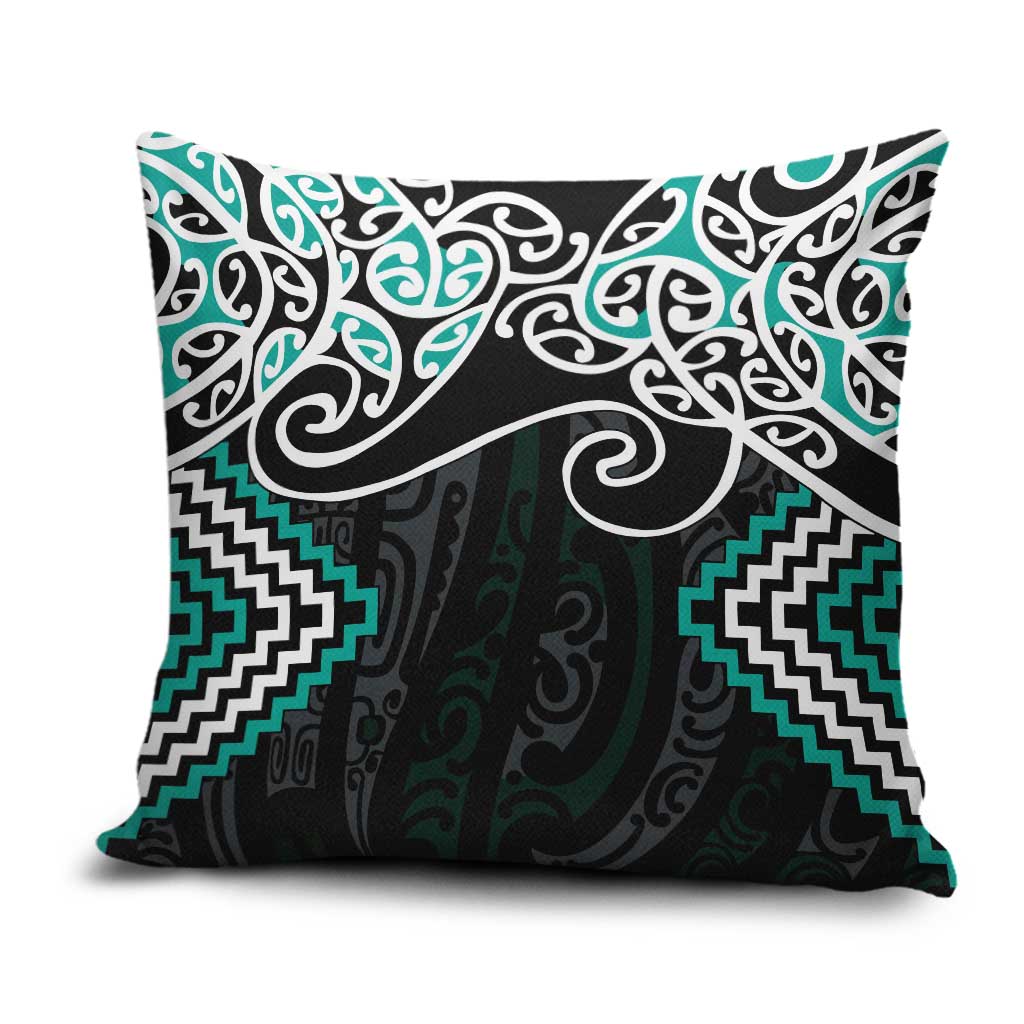 Turquoise Aotearoa Tukutuku Manawa Tapu Pillow Cover Ta Moko Toi Maori - Aussie Hoodie