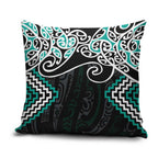 Turquoise Aotearoa Tukutuku Manawa Tapu Pillow Cover Ta Moko Toi Maori - Aussie Hoodie