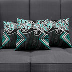 Turquoise Aotearoa Tukutuku Manawa Tapu Pillow Cover Ta Moko Toi Maori - Aussie Hoodie