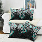 Turquoise Aotearoa Tukutuku Manawa Tapu Pillow Cover Ta Moko Toi Maori - Aussie Hoodie