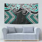 Turquoise Aotearoa Tukutuku Manawa Tapu Tapestry Ta Moko Toi Maori