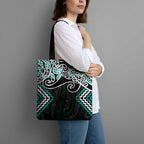 Turquoise Aotearoa Tukutuku Manawa Tapu Tote Bag Ta Moko Toi Maori - Aussie Hoodie
