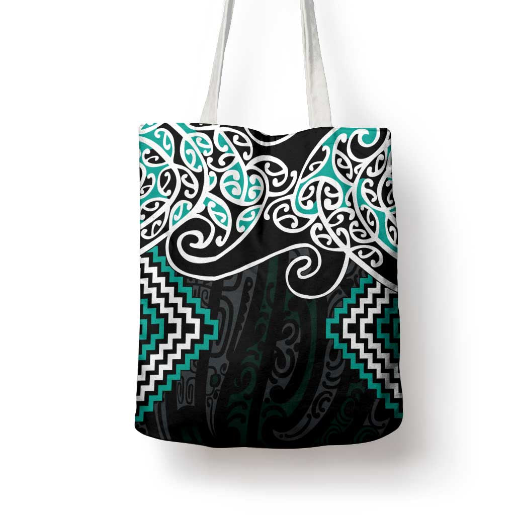Turquoise Aotearoa Tukutuku Manawa Tapu Tote Bag Ta Moko Toi Maori - Aussie Hoodie
