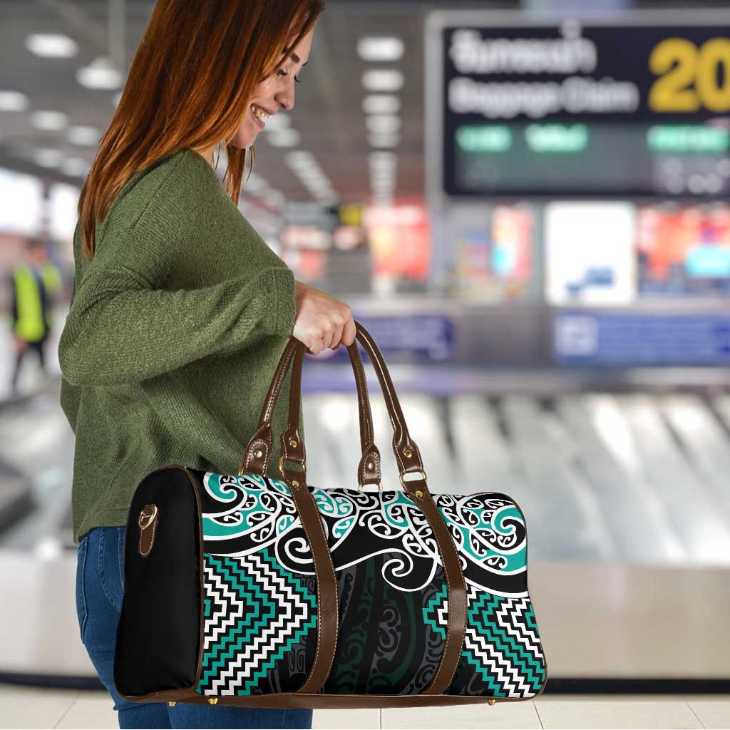 Turquoise Aotearoa Tukutuku Manawa Tapu Travel Bag Ta Moko Toi Maori - Aussie Hoodie