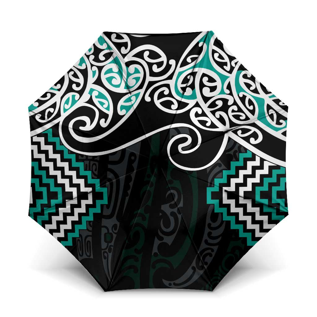 Turquoise Aotearoa Tukutuku Manawa Tapu Umbrella Ta Moko Toi Maori - Aussie Hoodie
