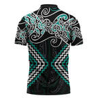 Turquoise Aotearoa Tukutuku Manawa Tapu Zipper Polo Shirt Ta Moko Toi Maori - Aussie Hoodie