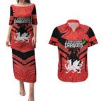 Custom Dragons Rugby ANZAC Couples Matching Puletasi and Hawaiian Shirt Gallipoli Soldier With Aboriginal Art