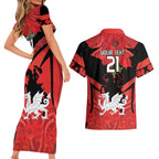 Custom Dragons Rugby ANZAC Couples Matching Short Sleeve Bodycon Dress and Hawaiian Shirt Gallipoli Soldier With Aboriginal Art