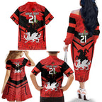 Custom Dragons Rugby ANZAC Family Matching Off The Shoulder Long Sleeve Dress and Hawaiian Shirt Gallipoli Soldier With Aboriginal Art