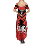 Custom Dragons Rugby ANZAC Family Matching Summer Maxi Dress and Hawaiian Shirt Gallipoli Soldier With Aboriginal Art