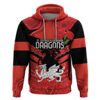 Custom Dragons Rugby ANZAC Hoodie Gallipoli Soldier With Aboriginal Art