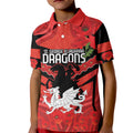 Custom Dragons Rugby ANZAC Kid Polo Shirt Gallipoli Soldier With Aboriginal Art