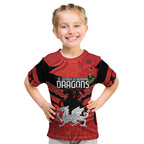 Custom Dragons Rugby ANZAC Kid T Shirt Gallipoli Soldier With Aboriginal Art