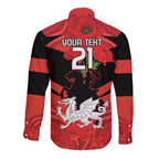 Custom Dragons Rugby ANZAC Long Sleeve Button Shirt Gallipoli Soldier With Aboriginal Art