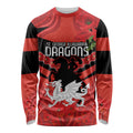 Custom Dragons Rugby ANZAC Long Sleeve Shirt Gallipoli Soldier With Aboriginal Art